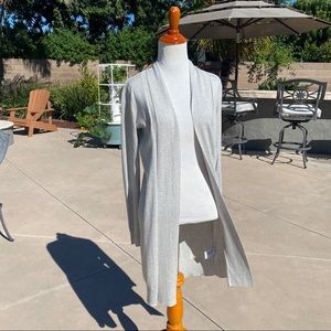 All Saints Silk Cotton Gray Long Cardigan Sweater